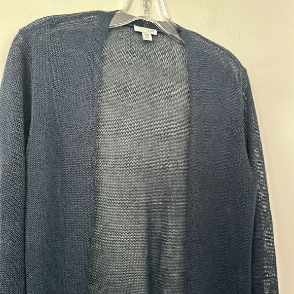 J. Jill Black Open Front Linen Blend Cardigan Sweater S - Picture 2 of 7